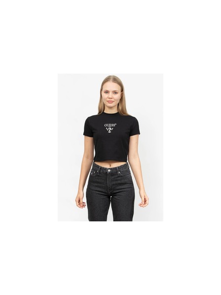 Guess Jeans Ženski črni crop top kcdh1 Guess jeans