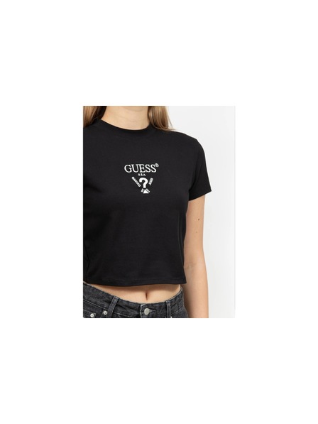 Guess Jeans Ženski črni crop top kcdh1 Guess jeans