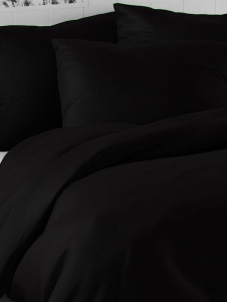 Kvalitex Svileni podaljšani posteljni komplet LUXURY COLLECTION 140x220, 70x90cm črna