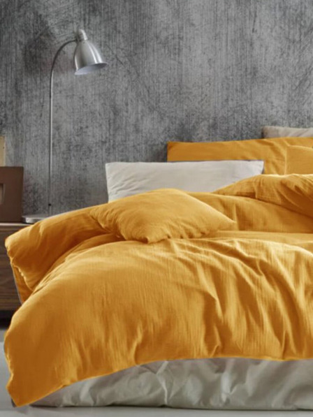 Kvalitex Podaljšana muslinska posteljnina 140x220, 70x90cm rumena Kvalitex