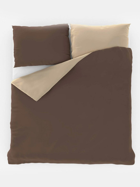 Kvalitex Satenasto francosko posteljno perilo LUXURY COLLECTION 1+2, 240x200, 70x90cm temno rjavo / bež