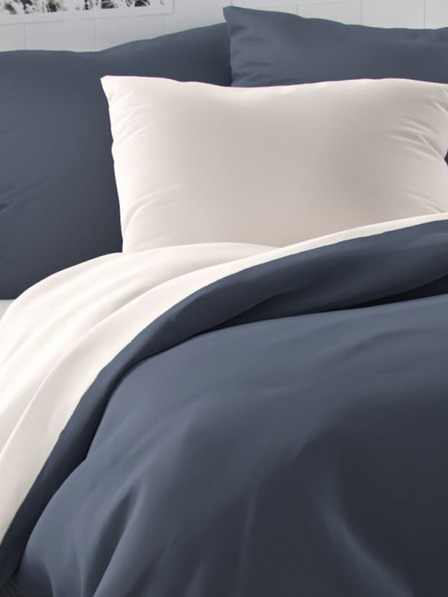 Kvalitex Satenasto posteljno perilo LUXURY COLLECTION 140x200, 70x90cm temno siva / bela