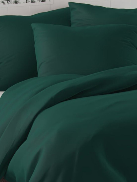 Kvalitex Satenasto posteljno pregrinjalo LUXURY COLLECTION 140x200, 70x90cm temno zelena