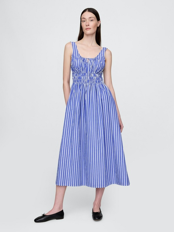GAP Poplin midi obleka z žepi GAP