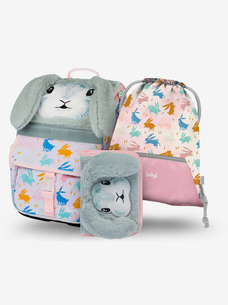 BAAGL  Bež 3 SET Zippy Bunny: aktovka, svinčnik, torba Baagl