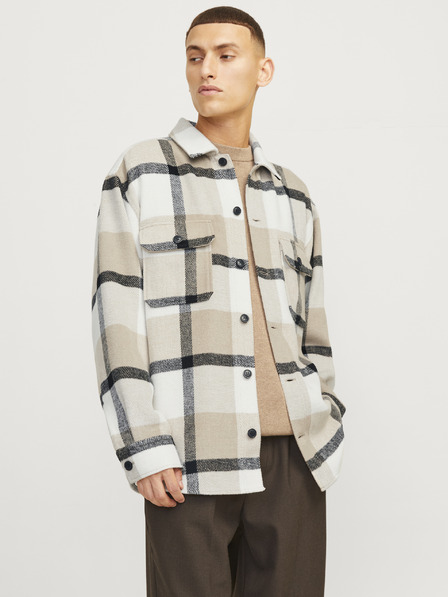 Jack & Jones Jack & Jones Moška bež majica za vrhnja oblačila