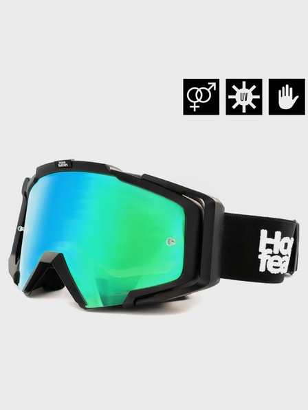Horsefeathers MTB očala Patriot - black/mirror green HORSEFEATHERS