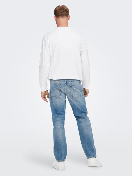 ONLY & SONS Modre kavbojke ohlapnega kroja z raztrganim učinkom ONLY & SONS Edge
