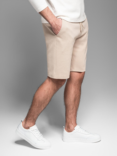 Ombre Clothing Moške bombažne športne hlače BASIC beige Ombre Oblačila