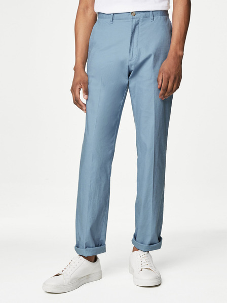 Marks & Spencer Modre moške hlače chino s platnom Marks & Spencer