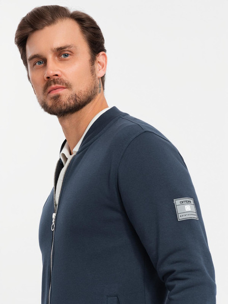 Ombre Clothing Moška strukturirana pletena majica z ovratnikom - grafitni melanž V1 OM-SSNZ-0149 Ombre Clothing