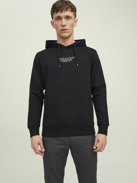 Jack & Jones Črna moška jopa s kapuco Jack & Jones