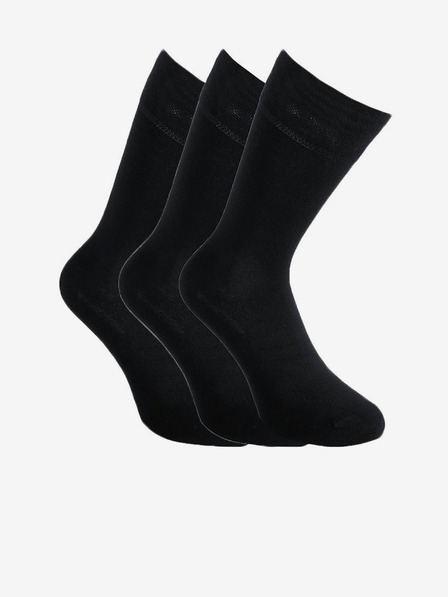 Styx 3PACK Styx Visoke nogavice iz bambusa črne