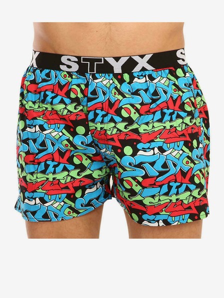 Styx Moške umetniške športne hlače Styx z gumijastimi grafiti