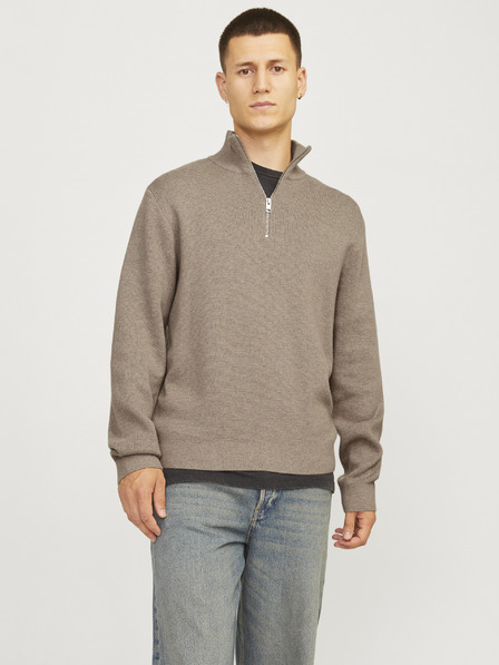 Jack & Jones Jack & Jones Moški bež pulover z zadrgo