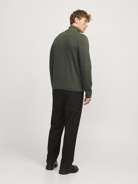 Jack & Jones Jack & Jones Khaki moški pulover z zadrgo