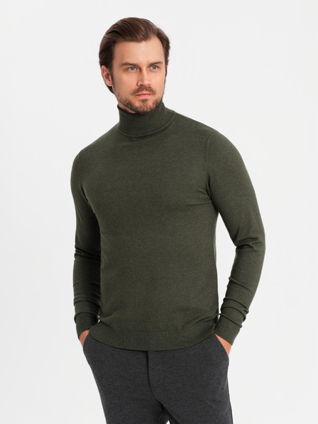 Ombre Clothing Moški pleten roloz z viskozo - temno siva V5 OM-SWTN-0127 Ombre Clothing