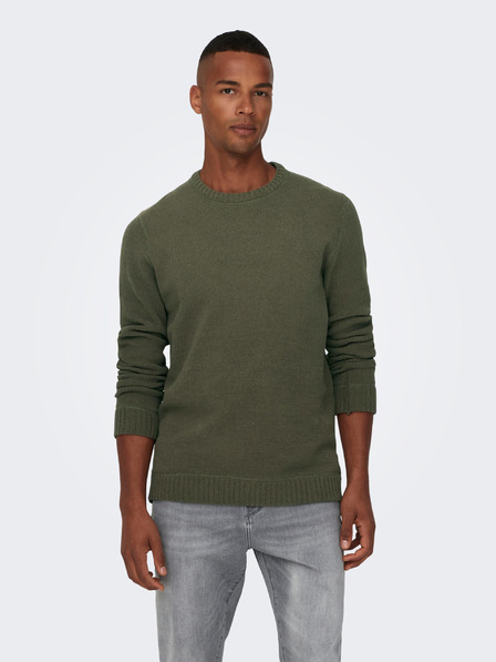 ONLY & SONS Kaki moške jopice ONLY & SONS Ese Sweater