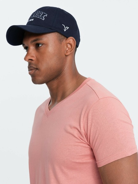 Ombre Clothing Moška majica BASIC Classic Cotton Crewneck T-Shirt - Pink V7 OM-TSBS-0145 Ombre Clothing