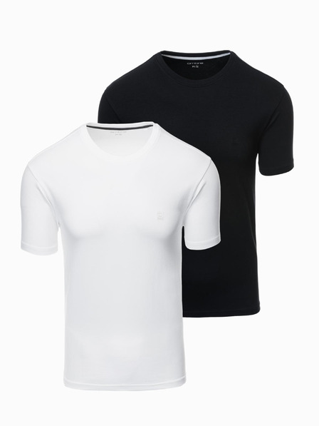 Ombre Clothing Komplet dveh kosov moških bombažnih majic BASIC z okroglim izrezom Ombre Clothing