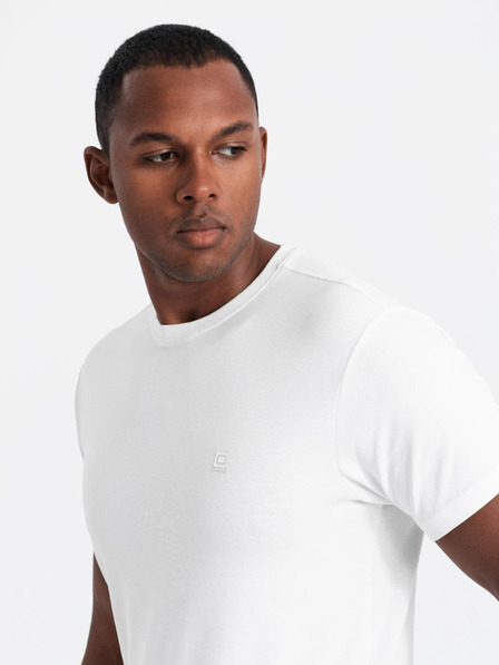 Ombre Clothing Komplet dveh kosov moških bombažnih majic BASIC z okroglim izrezom Ombre Clothing
