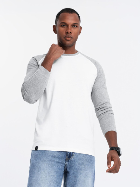 Ombre Clothing Moška potiskana majica z dolgimi rokavi - črna V1 OM-LSPT-0119 Ombre Clothing