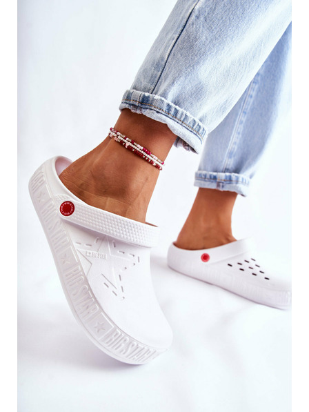 BIG STAR SHOES Ženski svetli copati Kroks Big Star White