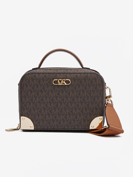 Michael Kors Temno rjava ženska vzorčasta torbica Michael Kors Trunk Xbody