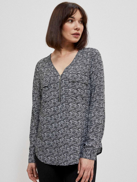 Moodo Črno-bela ženska vzorčasta bluza Moodo