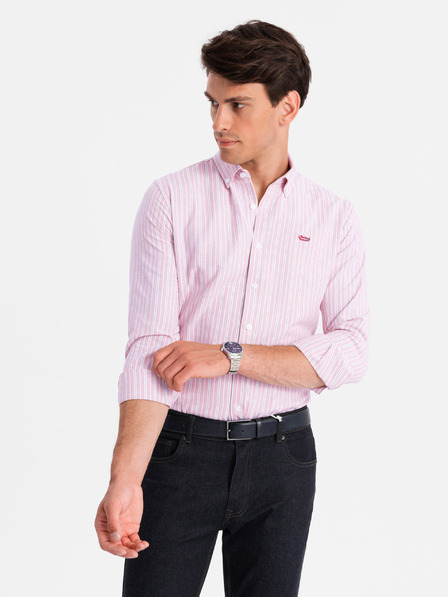 Ombre Clothing Moška bombažna srajca REGULAR FIT s finimi črtami Ombre Clothing