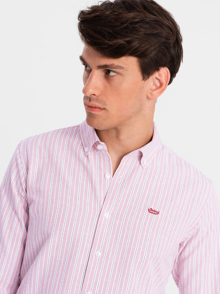 Ombre Clothing Moška bombažna srajca REGULAR FIT s finimi črtami Ombre Clothing