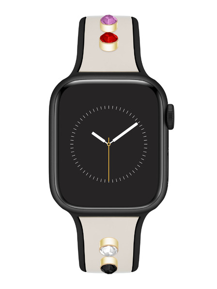 Anne Klein Silikonski kremno-črni pas Anne Klein za Apple Watch 38/40/41