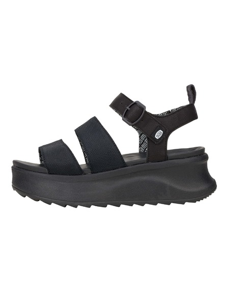 Hey Dude Črne ženske platformne sandale Hey Dude