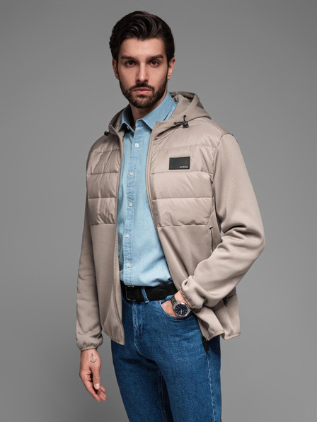 Ombre Clothing Moška lahka barvna športna jakna s flisom Ombre Clothing