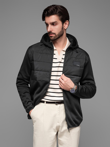 Ombre Clothing Moška lahka barvna športna jakna s flisom Ombre Clothing