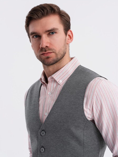 Ombre Clothing Oprijeta elegantna moška strukturirana pletena telovnik Ombre Clothing