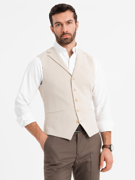 Ombre Clothing Oprijeta elegantna moška telovnik z elastanom in zavihki Ombre Clothing
