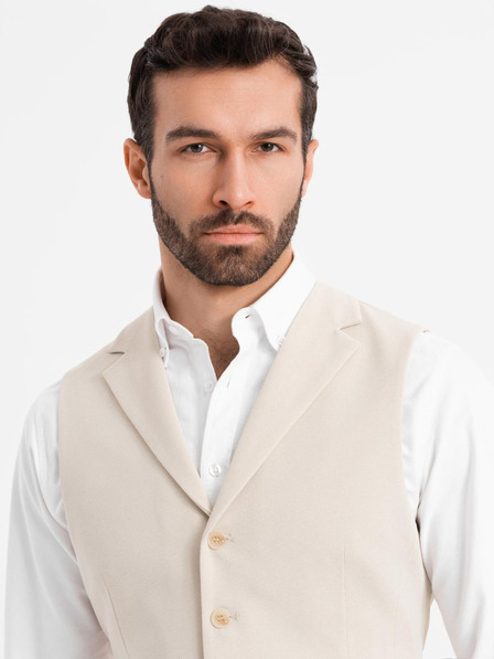 Ombre Clothing Oprijeta elegantna moška telovnik z elastanom in zavihki Ombre Clothing