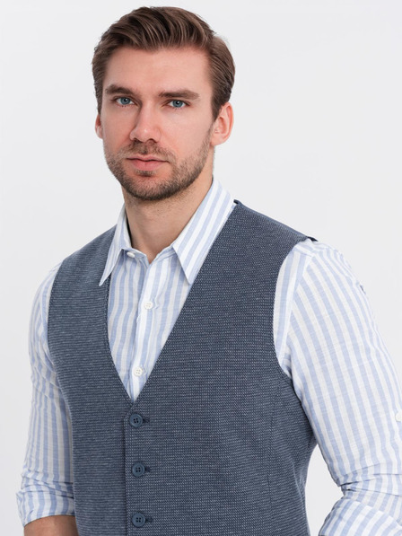 Ombre Clothing Elegantna moška strukturirana pletena telovnik po meri Ombre Clothing