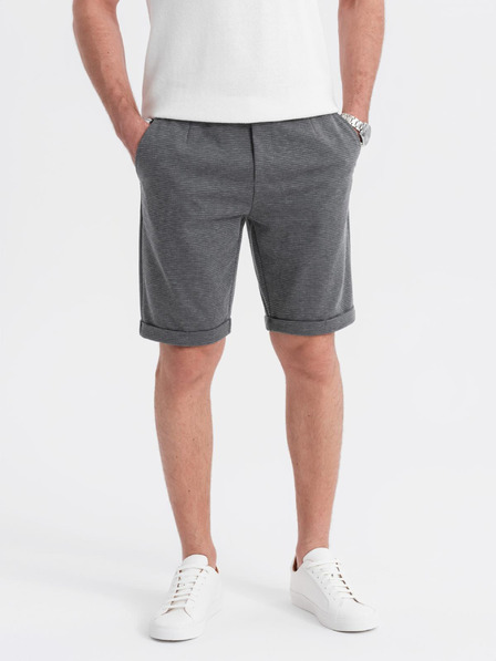 Ombre Clothing Moške strukturirane pletene kratke hlače z elastičnim pasom Ombre Clothing