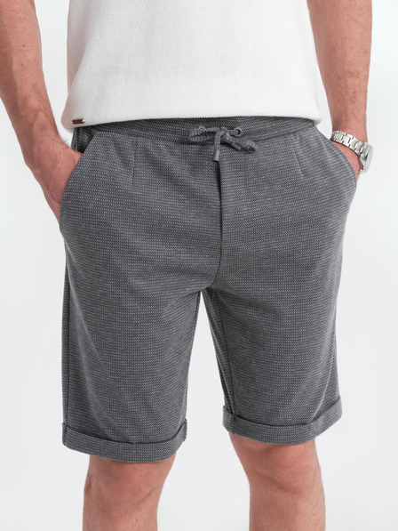 Ombre Clothing Moške strukturirane pletene kratke hlače z elastičnim pasom Ombre Clothing