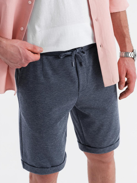 Ombre Clothing Moške strukturirane pletene kratke hlače z elastičnim pasom Ombre Clothing