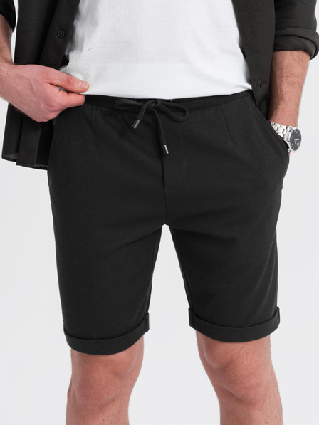 Ombre Clothing Moške pletene kratke hlače z zavihani hlačnicami Ombre Clothing