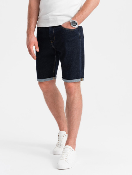 Ombre Clothing Moške jeans kratke hlače z zavihani hlačnicami Ombre Clothing