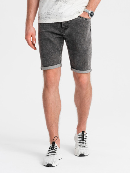Ombre Clothing Moške jeans kratke hlače z zavihani hlačnicami Ombre Clothing