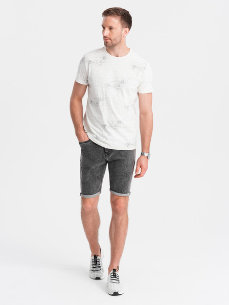 Ombre Clothing Moške jeans kratke hlače z zavihani hlačnicami Ombre Clothing