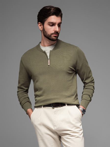 Ombre Clothing Moški pleteni pulover s strukturiranimi pikami Ombre Clothing