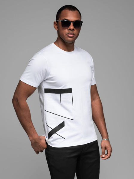 Ombre Clothing Moška majica iz bombažnega džerzeja z velikim napisom na strani Ombre Clothing