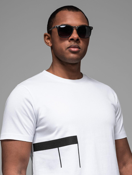 Ombre Clothing Moška majica iz bombažnega džerzeja z velikim napisom na strani Ombre Clothing