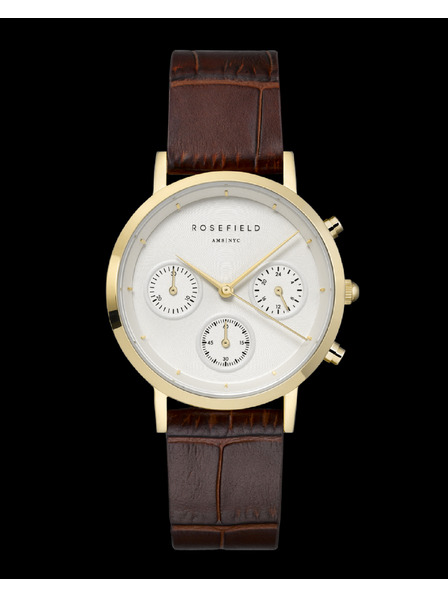 Rosefield Rosefield ure NCDBG-N93 The Gabby White Sunray Croco Dark Brown Gold
